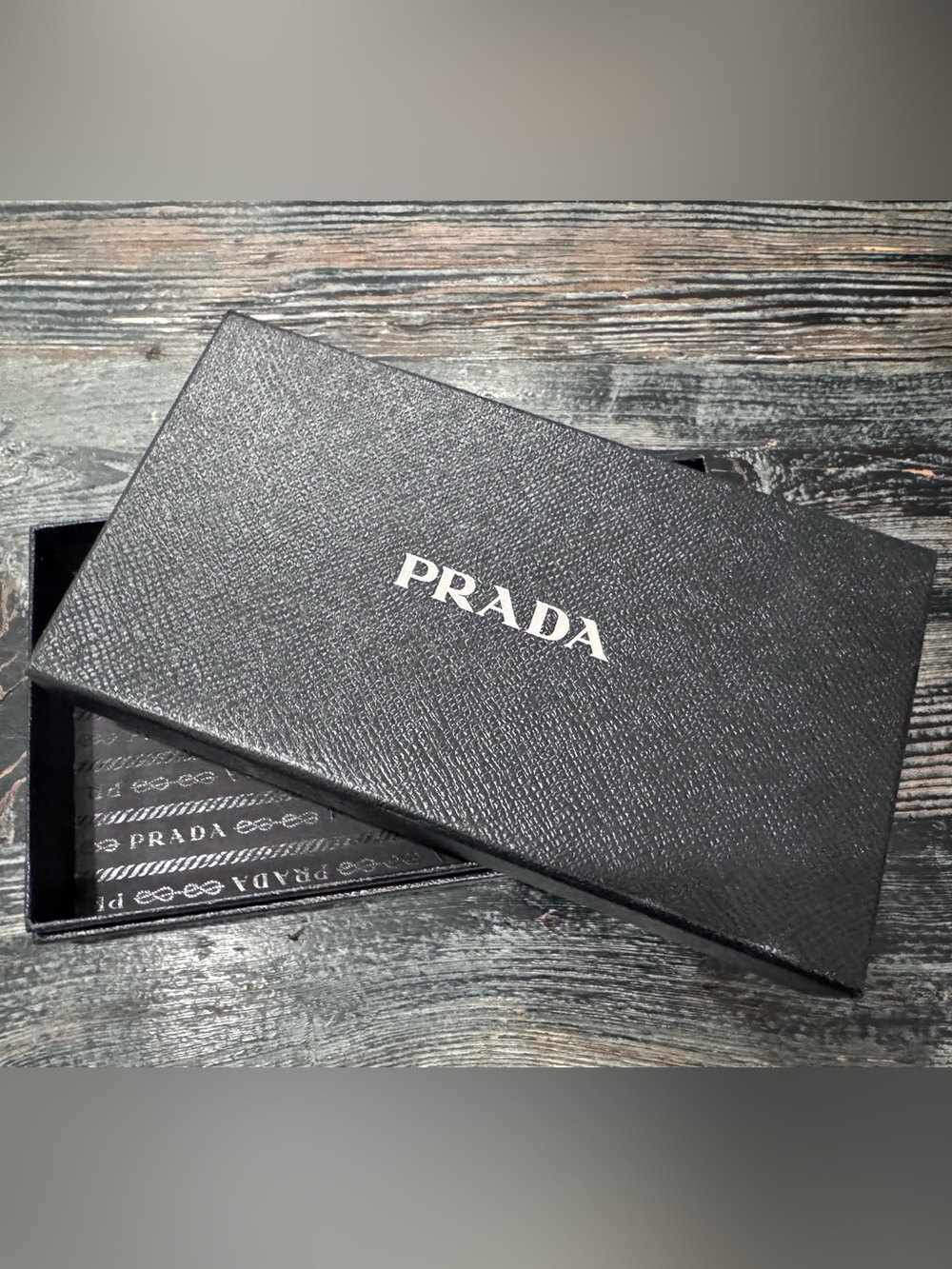 Prada Black Textured Sunglasses Case